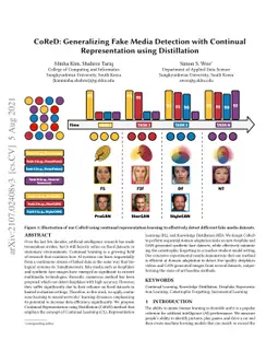 CoReD: Generalizing Fake Media Detection with Continual Representation
  using Distillation