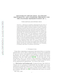 Equivariant bifurcation, quadratic equivariants, and symmetry breaking
  for the standard representation of $S_n$