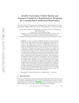 Double-Uncertainty Guided Spatial and Temporal Consistency
  Regularization Weighting for Learning-based Abdominal Registration