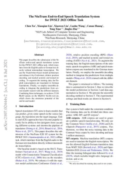 The NiuTrans End-to-End Speech Translation System for IWSLT 2021 Offline
  Task
