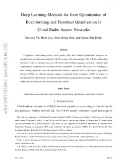 Deep Learning Methods for Joint Optimization of Beamforming and
  Fronthaul Quantization in Cloud Radio Access Networks