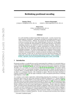 Rethinking Positional Encoding
