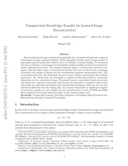 Unsupervised Knowledge-Transfer for Learned Image Reconstruction