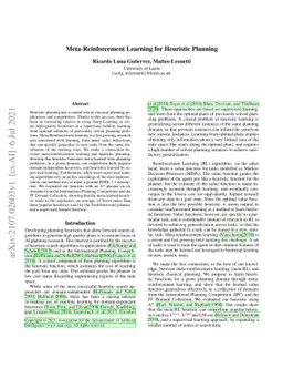 Meta-Reinforcement Learning for Heuristic Planning