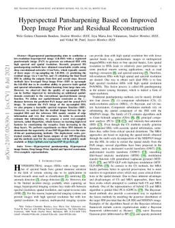 Hyperspectral Pansharpening Based on Improved Deep Image Prior and
  Residual Reconstruction