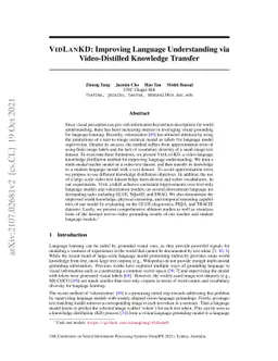 VidLanKD: Improving Language Understanding via Video-Distilled Knowledge
  Transfer