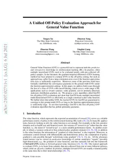 A Unified Off-Policy Evaluation Approach for General Value Function