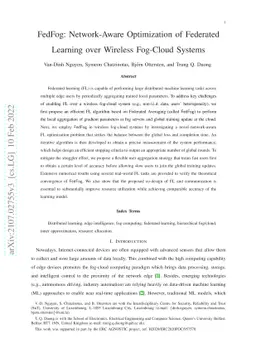 FedFog: Network-Aware Optimization of Federated Learning over Wireless
  Fog-Cloud Systems