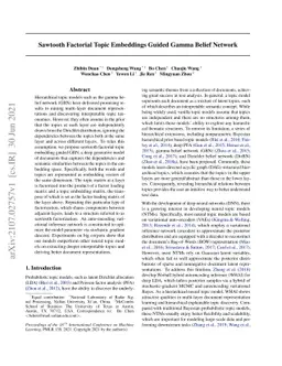 Sawtooth Factorial Topic Embeddings Guided Gamma Belief Network