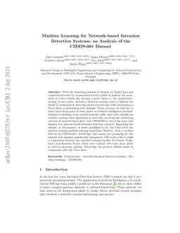 Machine Learning for Network-based Intrusion Detection Systems: an
  Analysis of the CIDDS-001 Dataset