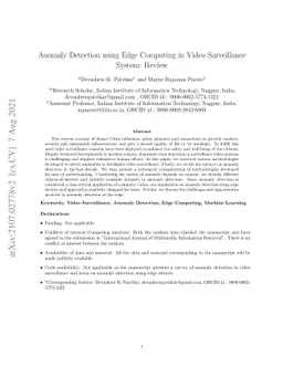 Anomaly Detection using Edge Computing in Video Surveillance System:
  Review