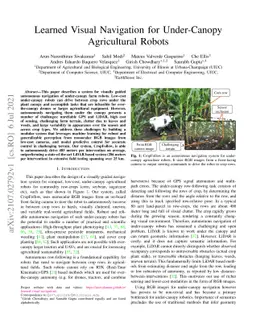 Learned Visual Navigation for Under-Canopy Agricultural Robots