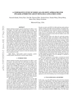 A Comparative Study of Modular and Joint Approaches for
  Speaker-Attributed ASR on Monaural Long-Form Audio