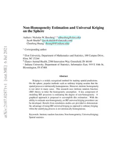 Non-Homogeneity Estimation and Universal Kriging on the Sphere