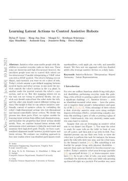 Learning Latent Actions to Control Assistive Robots