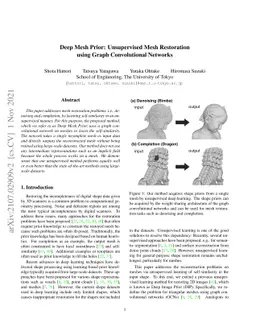 Deep Mesh Prior: Unsupervised Mesh Restoration using Graph Convolutional
  Networks