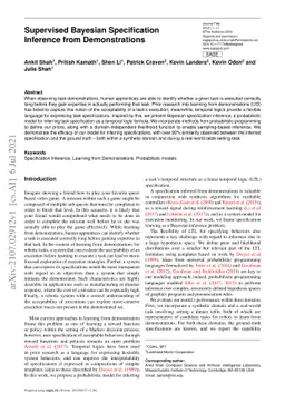 Supervised Bayesian Specification Inference from Demonstrations