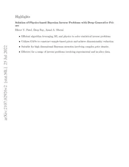 Solution of Physics-based Bayesian Inverse Problems with Deep Generative
  Priors