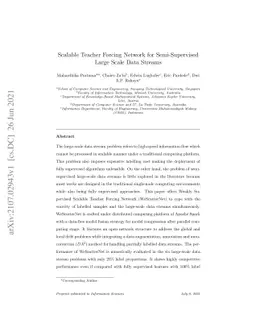 Scalable Teacher Forcing Network for Semi-Supervised Large Scale Data
  Streams
