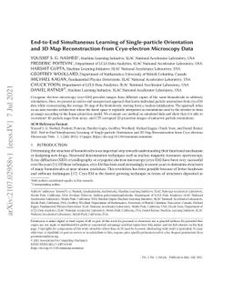 End-to-End Simultaneous Learning of Single-particle Orientation and 3D
  Map Reconstruction from Cryo-electron Microscopy Data