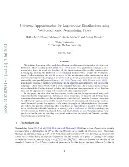 Universal Approximation for Log-concave Distributions using
  Well-conditioned Normalizing Flows