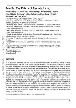 Telelife: The Future of Remote Living