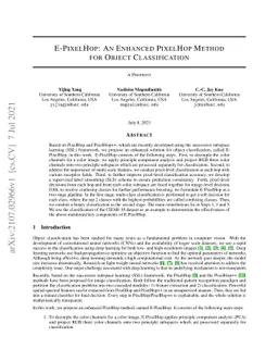 E-PixelHop: An Enhanced PixelHop Method for Object Classification