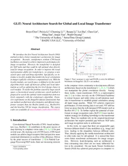 GLiT: Neural Architecture Search for Global and Local Image Transformer