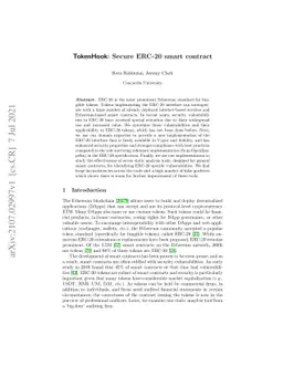 TokenHook: Secure ERC-20 smart contract