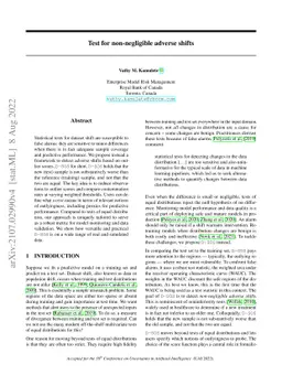 Test for non-negligible adverse shifts