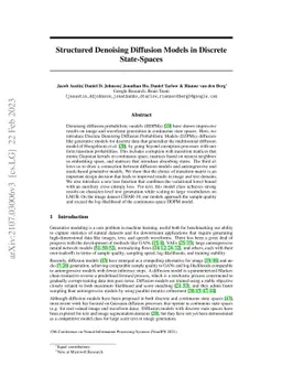 Structured Denoising Diffusion Models in Discrete State-Spaces