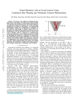 Visual Odometry with an Event Camera Using Continuous Ray Warping and
  Volumetric Contrast Maximization