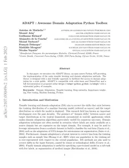 ADAPT : Awesome Domain Adaptation Python Toolbox