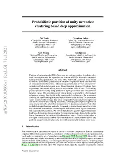 Probabilistic partition of unity networks: clustering based deep
  approximation