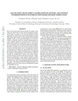 MACCIF-TDNN: Multi aspect aggregation of channel and context
  interdependence features in TDNN-based speaker verification