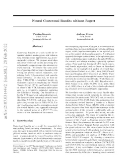 Neural Contextual Bandits without Regret