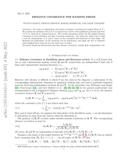 Distance covariance for random fields