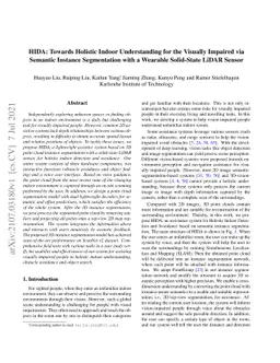 HIDA: Towards Holistic Indoor Understanding for the Visually Impaired
  via Semantic Instance Segmentation with a Wearable Solid-State LiDAR Sensor