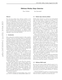 Oblivious Median Slope Selection