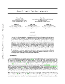 Bias-Tolerant Fair Classification