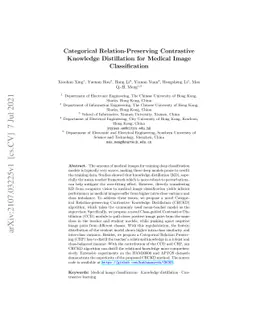 Categorical Relation-Preserving Contrastive Knowledge Distillation for
  Medical Image Classification