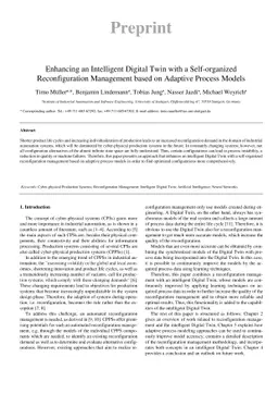 Enhancing an Intelligent Digital Twin with a Self-organized
  Reconfiguration Management based on Adaptive Process Models