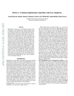 KOALA: A Kalman Optimization Algorithm with Loss Adaptivity