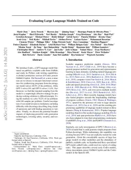 Evaluating Large Language Models Trained on Code