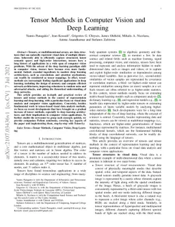 Tensor Methods in Computer Vision and Deep Learning