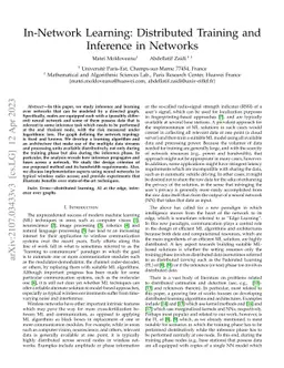 In-Network Learning: Distributed Training and Inference in Networks