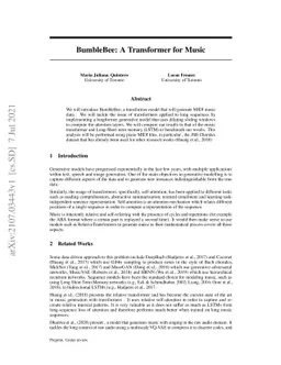 BumbleBee: A Transformer for Music