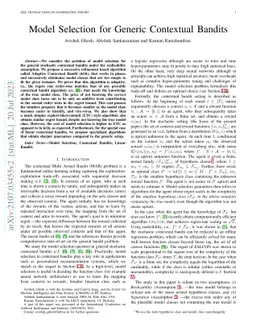 Model Selection for Generic Contextual Bandits