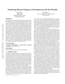 Predicting Disease Progress with Imprecise Lab Test Results