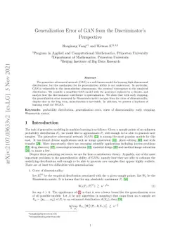 Generalization Error of GAN from the Discriminator's Perspective